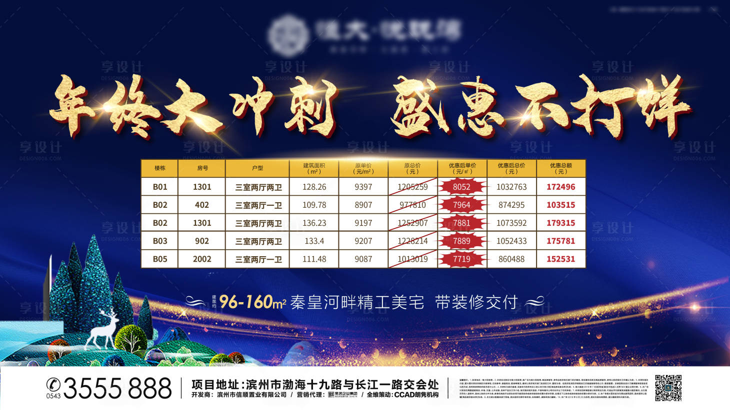 源文件下載【享設計】搜索編號：67180000987099117【地產夜售優惠藍金海報展板】