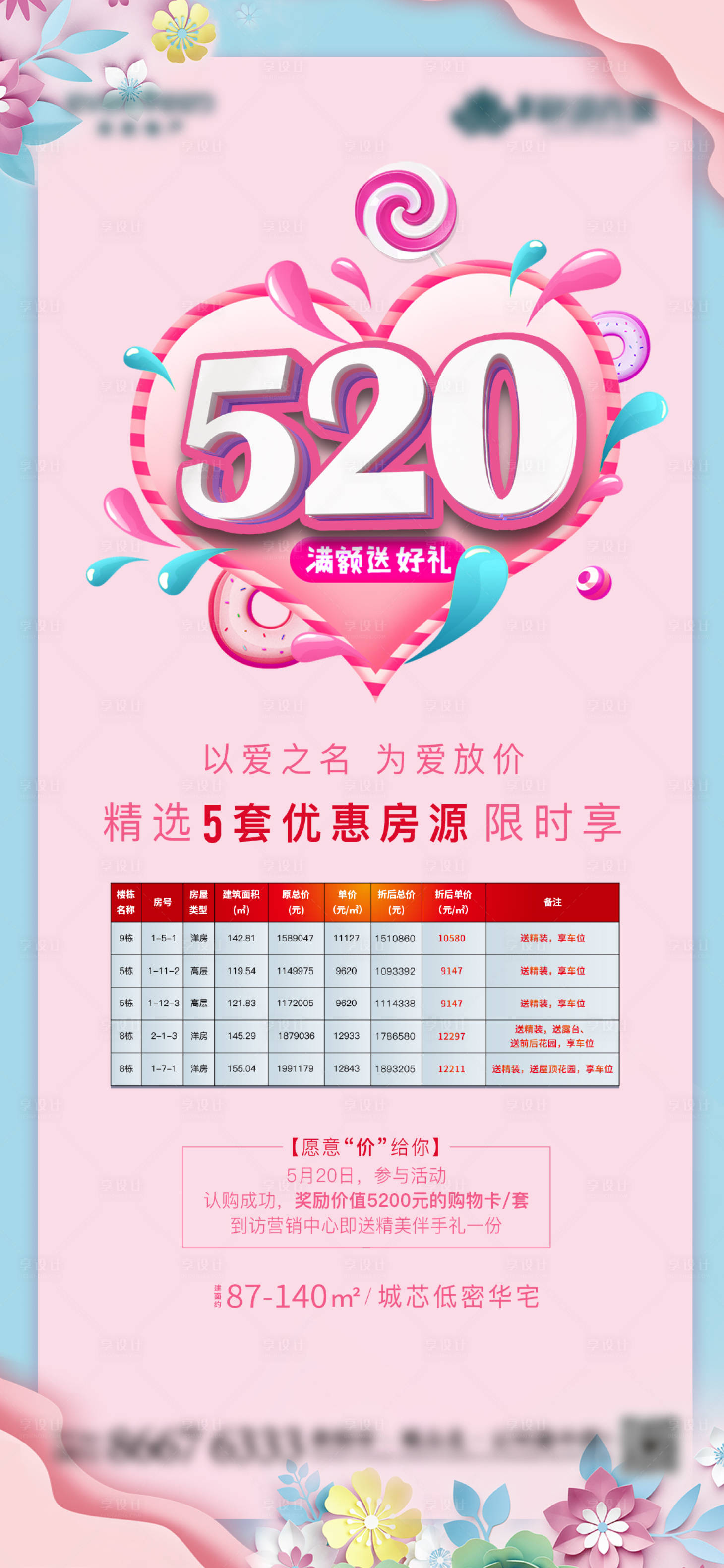 源文件下載【享設(shè)計】搜索編號：91890000935541510【地產(chǎn)520表白節(jié)特價房海報】