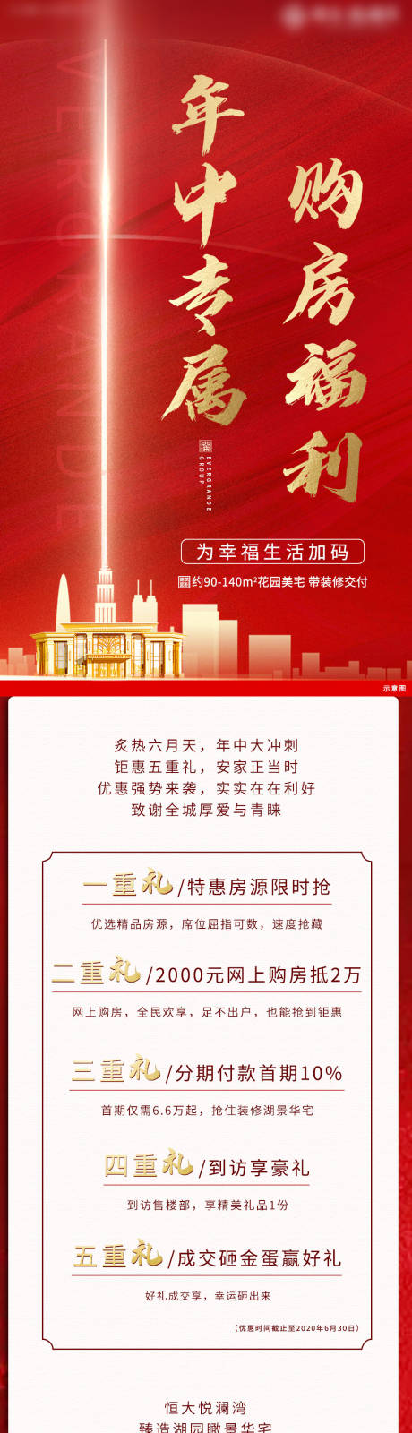 源文件下載【享設計】搜索編號：89950001190186377【地產年中沖刺政策長圖海報】