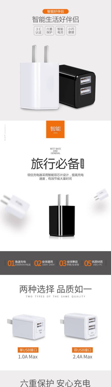 源文件下载【时尚简约数码产品充电头详情页】编号：53220001209974485