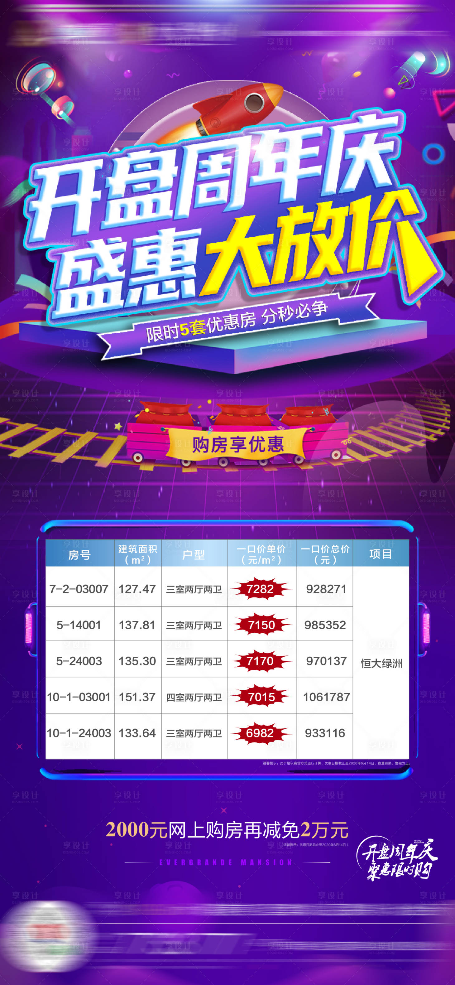 源文件下载【享设计】搜索编号：80550001107947187【地产特价房电商周年庆微信单图海报】
