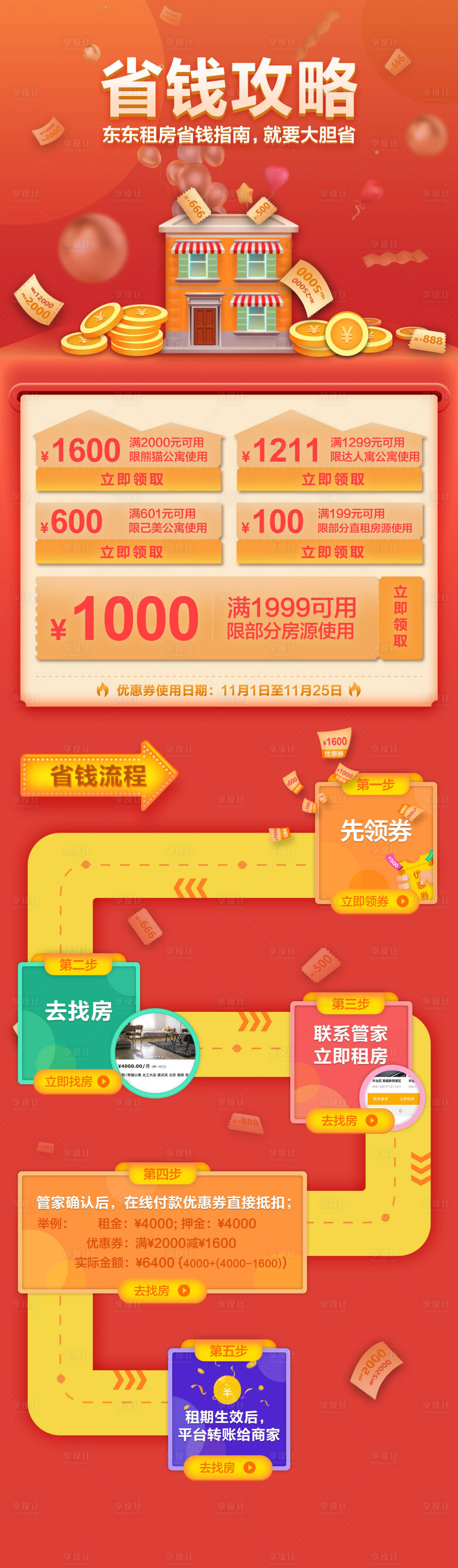 源文件下載【享設(shè)計(jì)】搜索編號(hào)：52300001179771512【地產(chǎn)購(gòu)房省錢攻略海報(bào)長(zhǎng)圖】