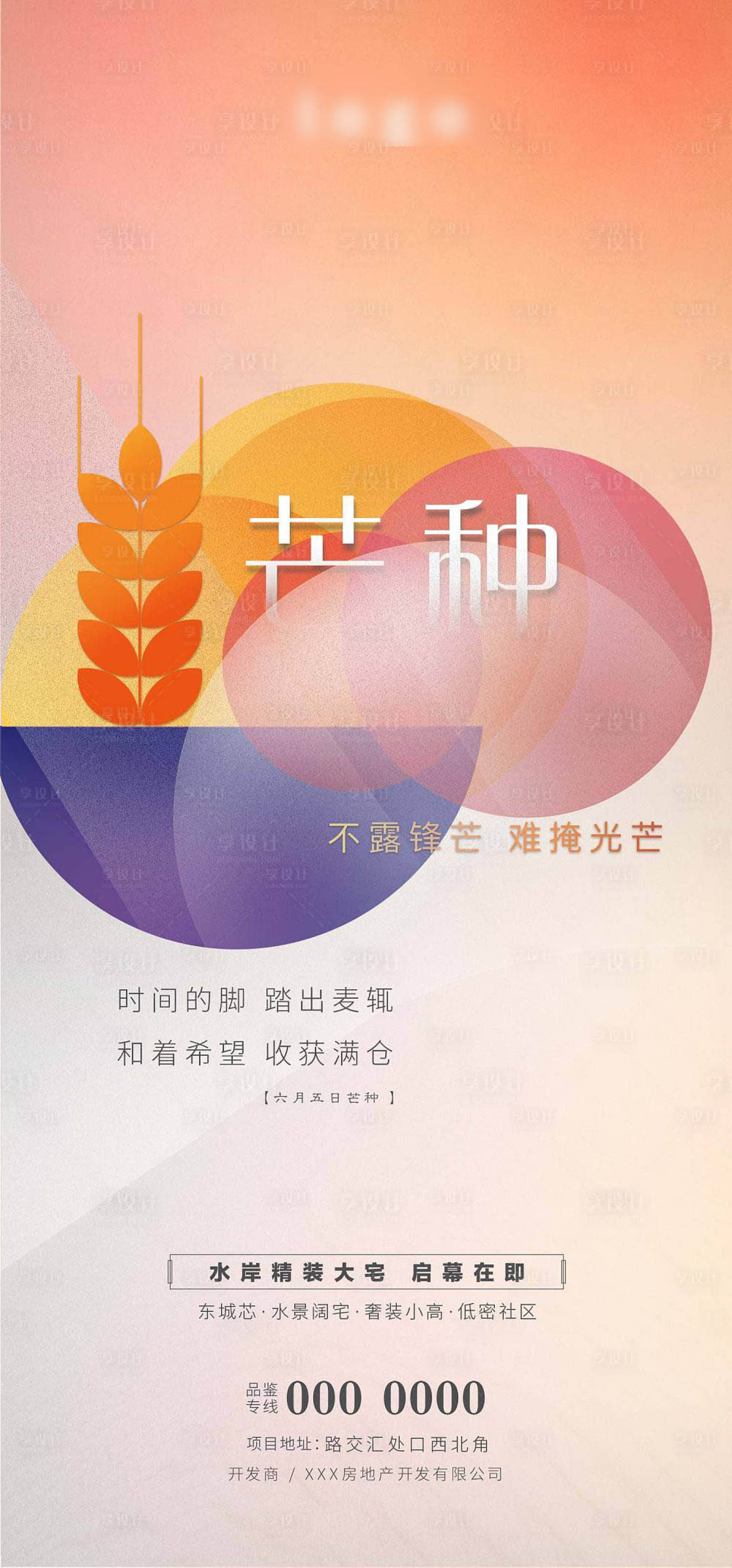 源文件下載【享設(shè)計(jì)】搜索編號：80090001052682738【漸變簡約芒種節(jié)氣海報(bào)】