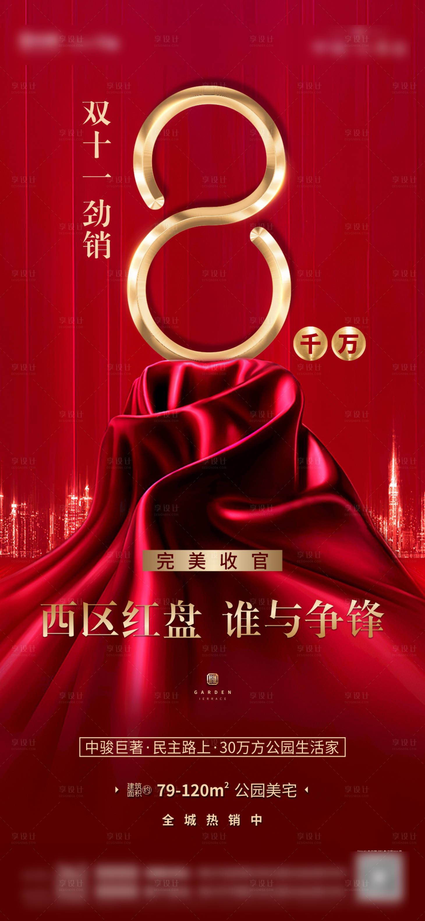 源文件下载【享设计】搜索编号：31760001078393933【地产业绩海报】