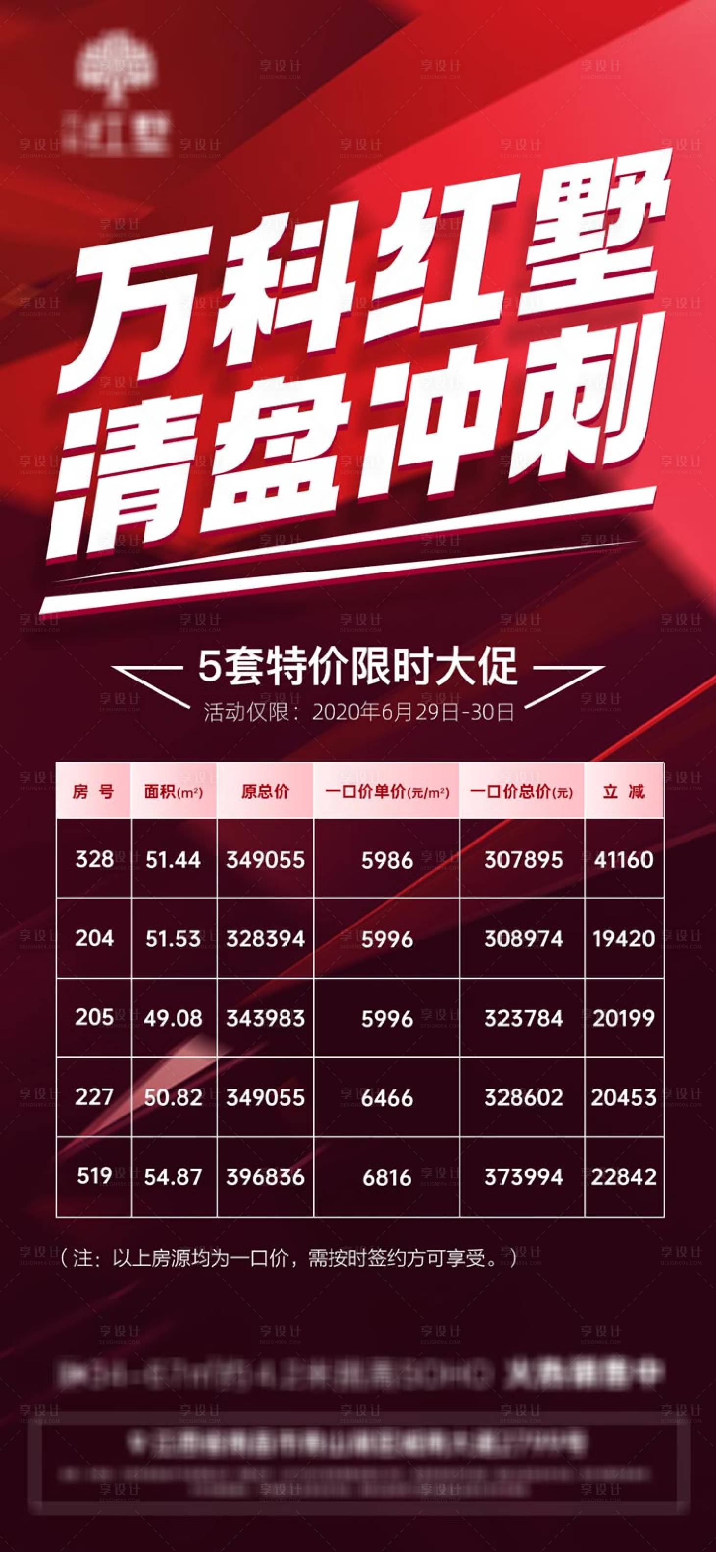 源文件下載【享設計】搜索編號：77930001247375244【地產清盤特價房海報】
