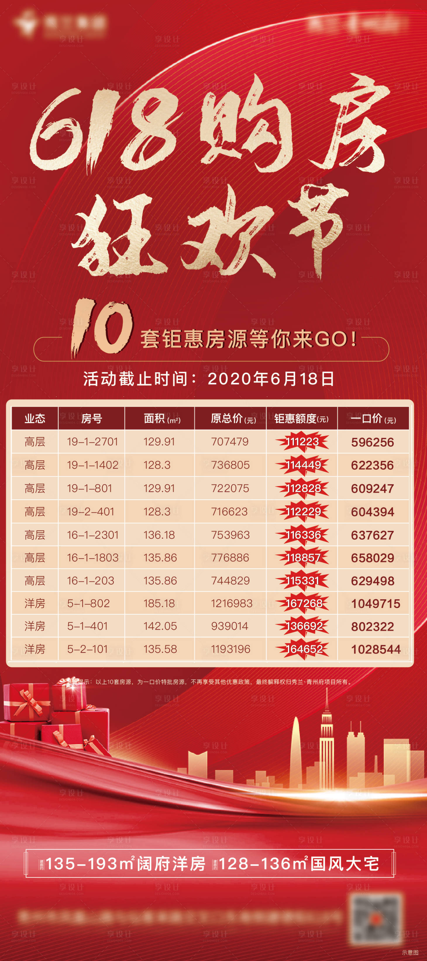 源文件下载【享设计】搜索编号：54700001260093639【地产特价房红色海报】