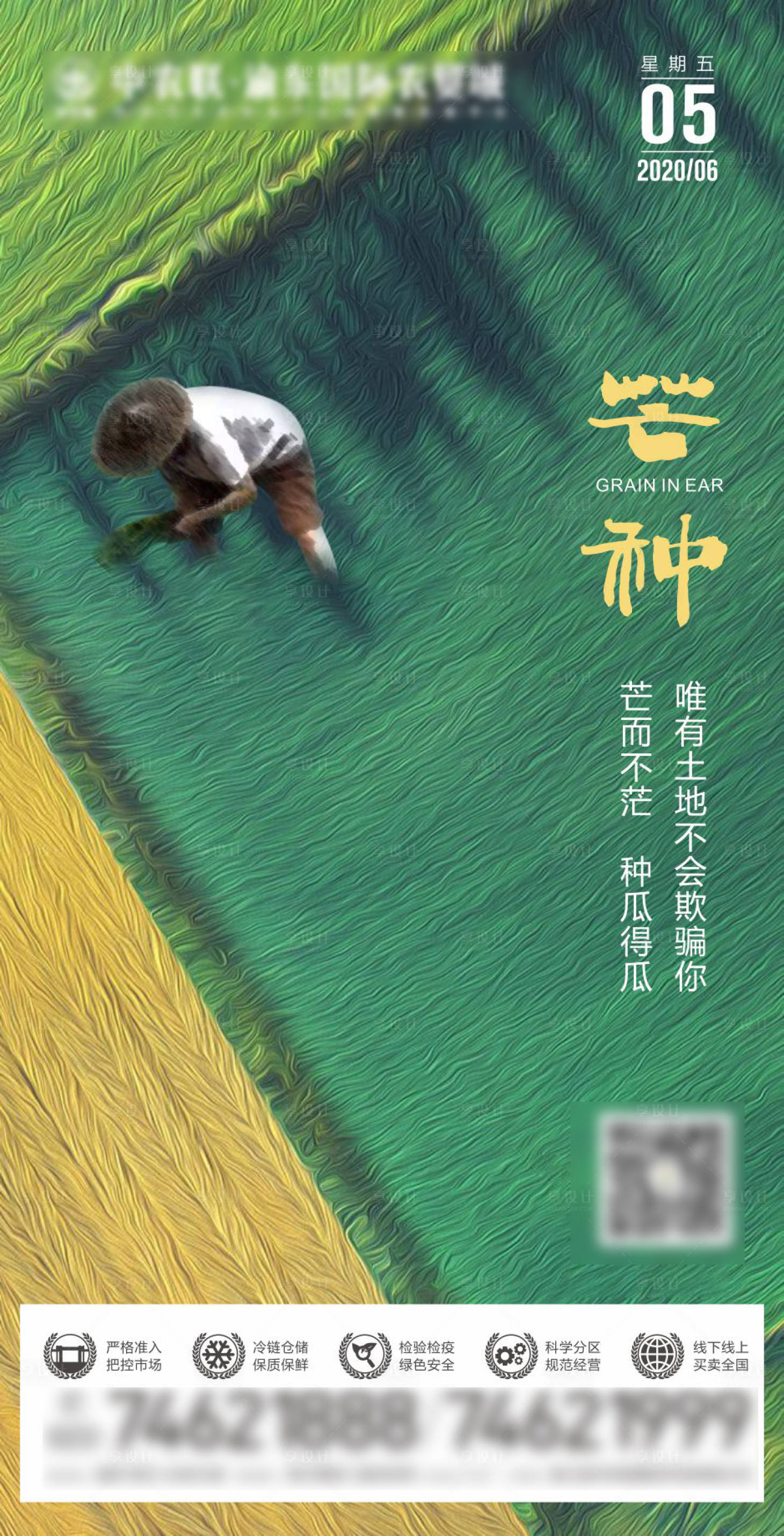 源文件下載【芒種節氣移動端海報】編號：60500001050877297