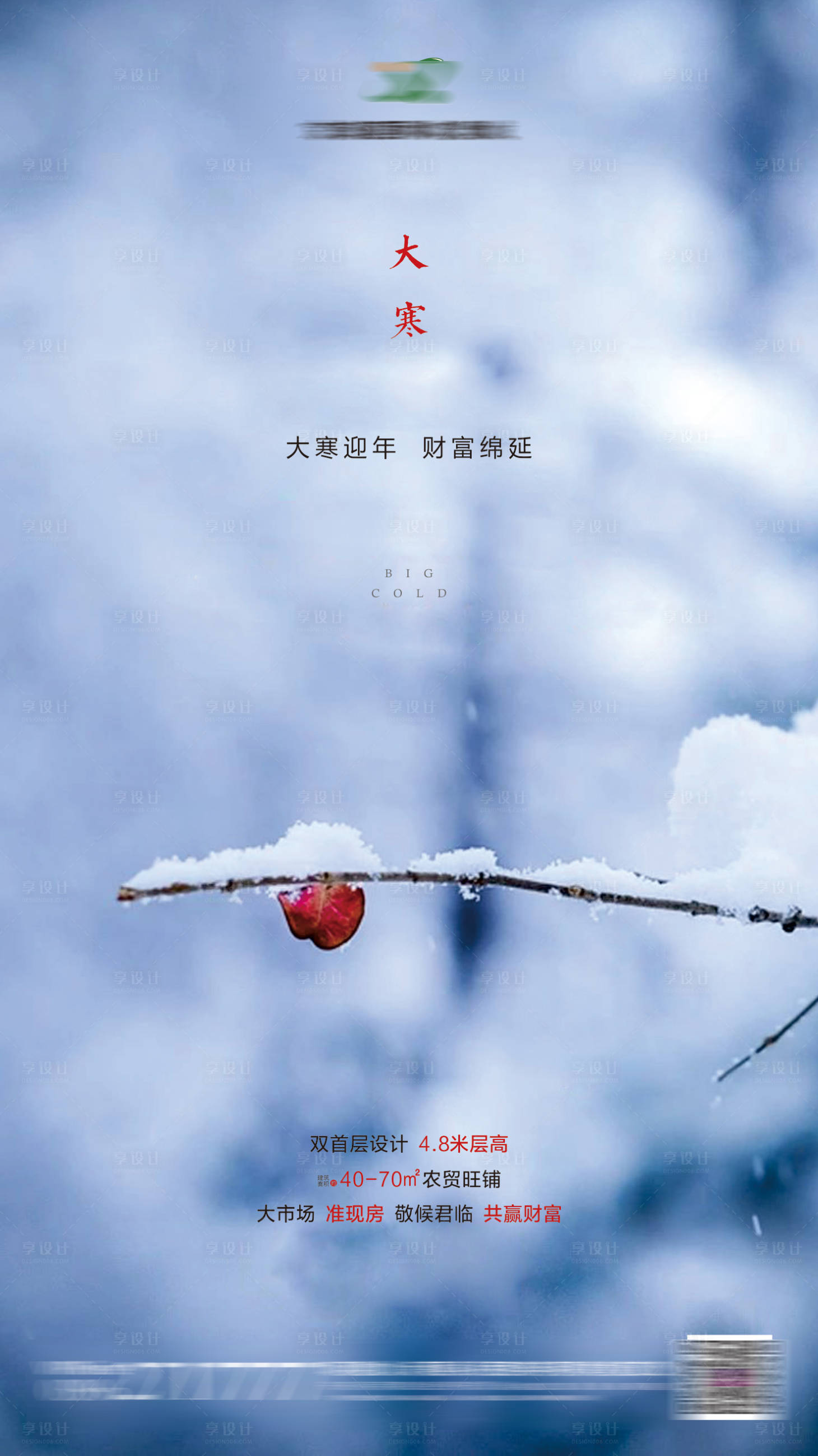 源文件下载【享设计】搜索编号：91000001055802753【房地产大寒节气海报】