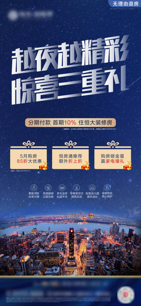 源文件下载【夜购促销三重礼海报】编号：62510001271909278