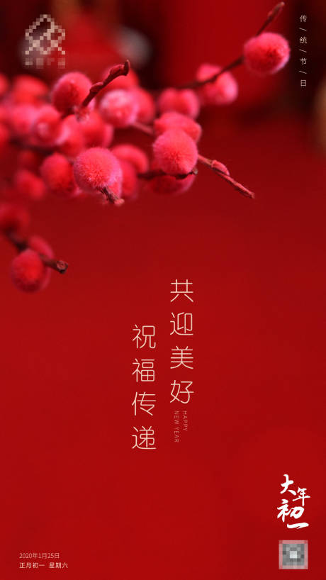 编号：20200724094758671【享设计】源文件下载-春节大年初一宣传海报