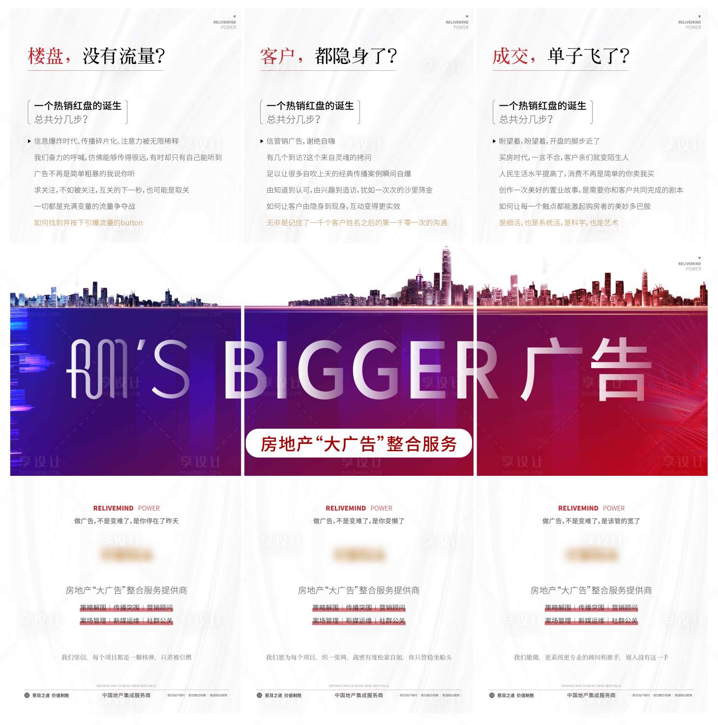 源文件下载【享设计】搜索编号：28260001333083374【房地产城市价值点三宫格长图海报】
