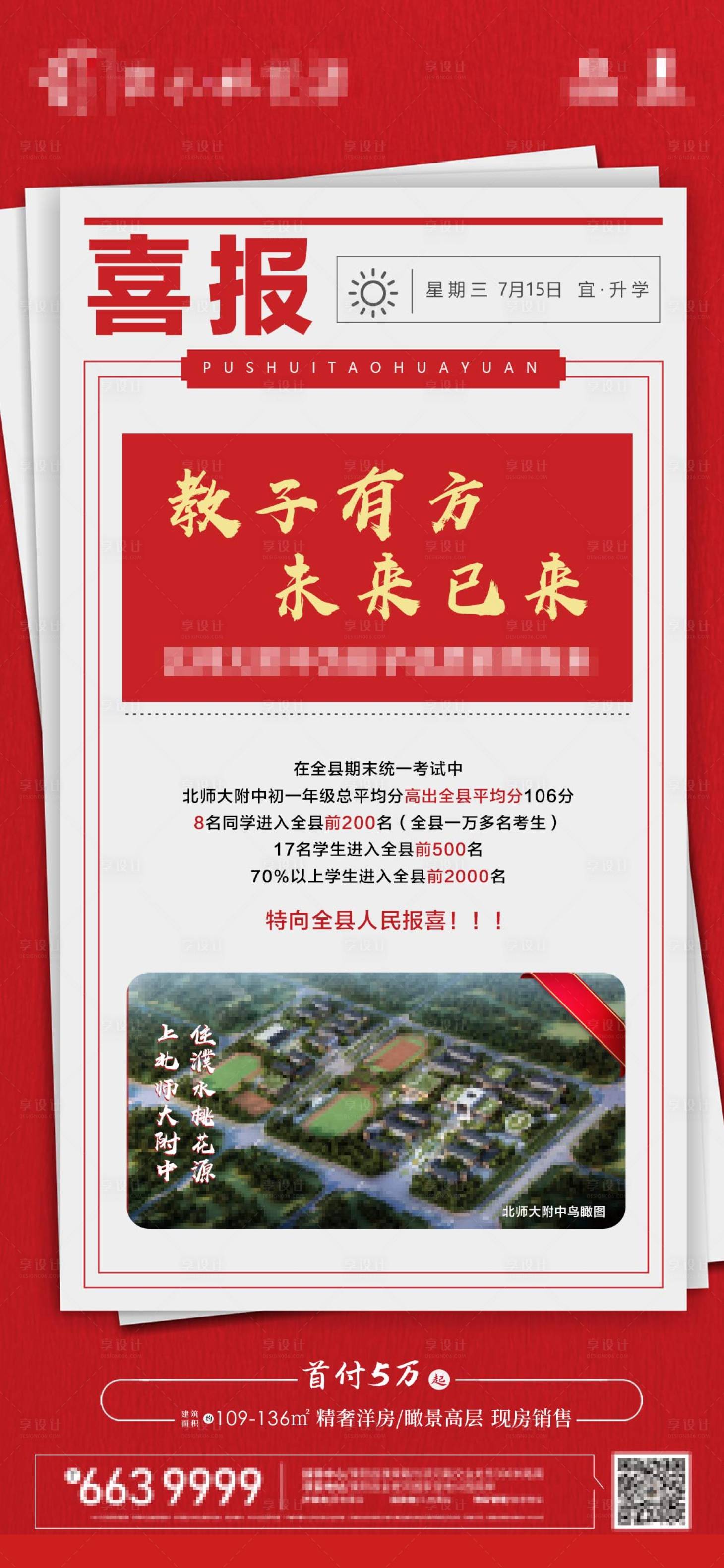 源文件下載【享設計】搜索編號：28170001415256605【房地產教育學區喜報海報】