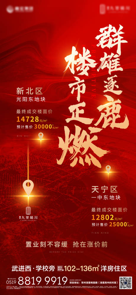 源文件下載【享設計】搜索編號：92990001501537040【地產土地拍賣紅金海報】