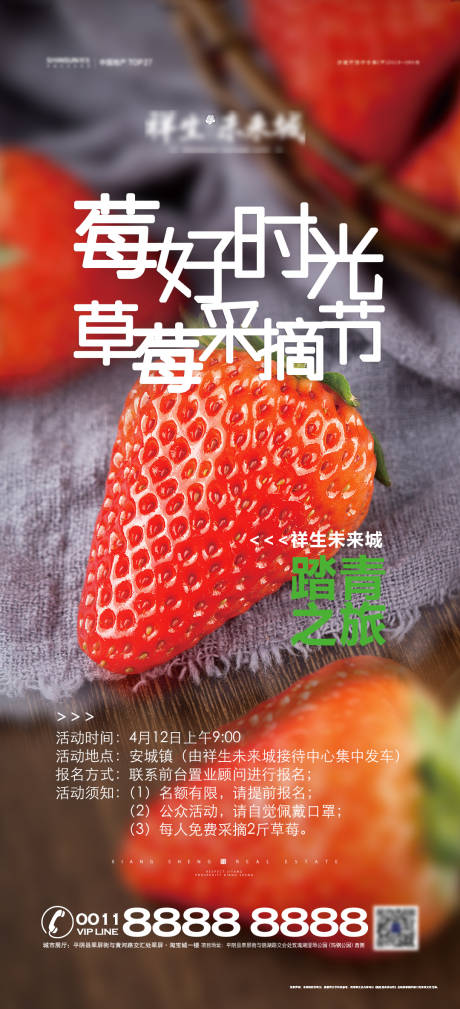 源文件下载【房地产草莓采摘活动海报】编号：35340001284164043