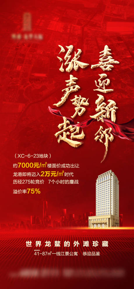 源文件下载【红金地产拍地微信海报】编号：78570001367698774