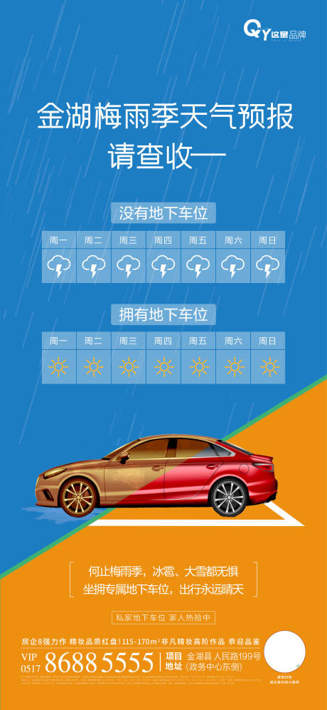 源文件下载【梅雨季车位海报】编号：48150001437942910
