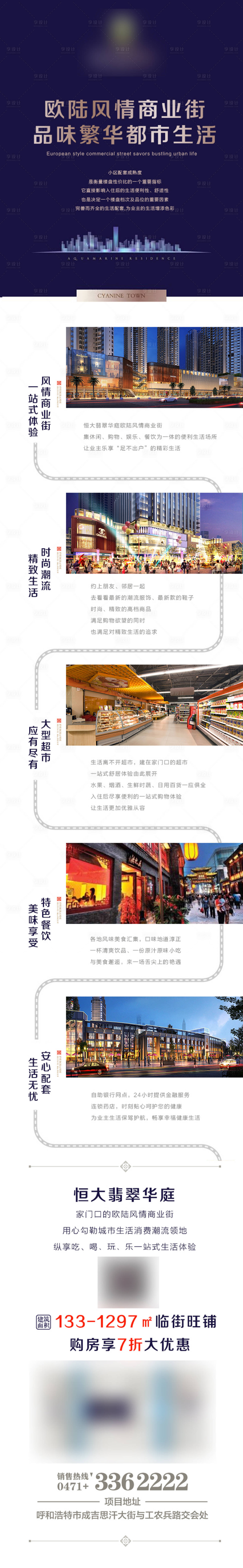 源文件下載【房地產(chǎn)商鋪藍金價值點長圖海報】編號：71670001347419770