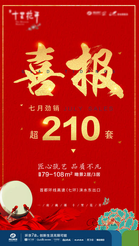 源文件下载【地产销量喜报海报】编号：20200717175532140