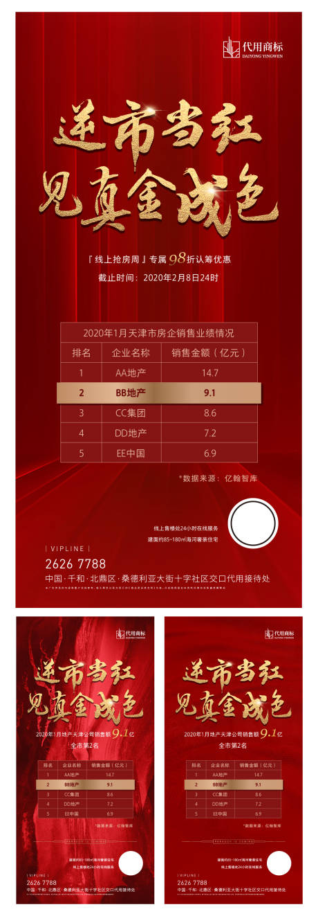 源文件下载【地产红金销售业绩排行海报】编号：52630001469775011