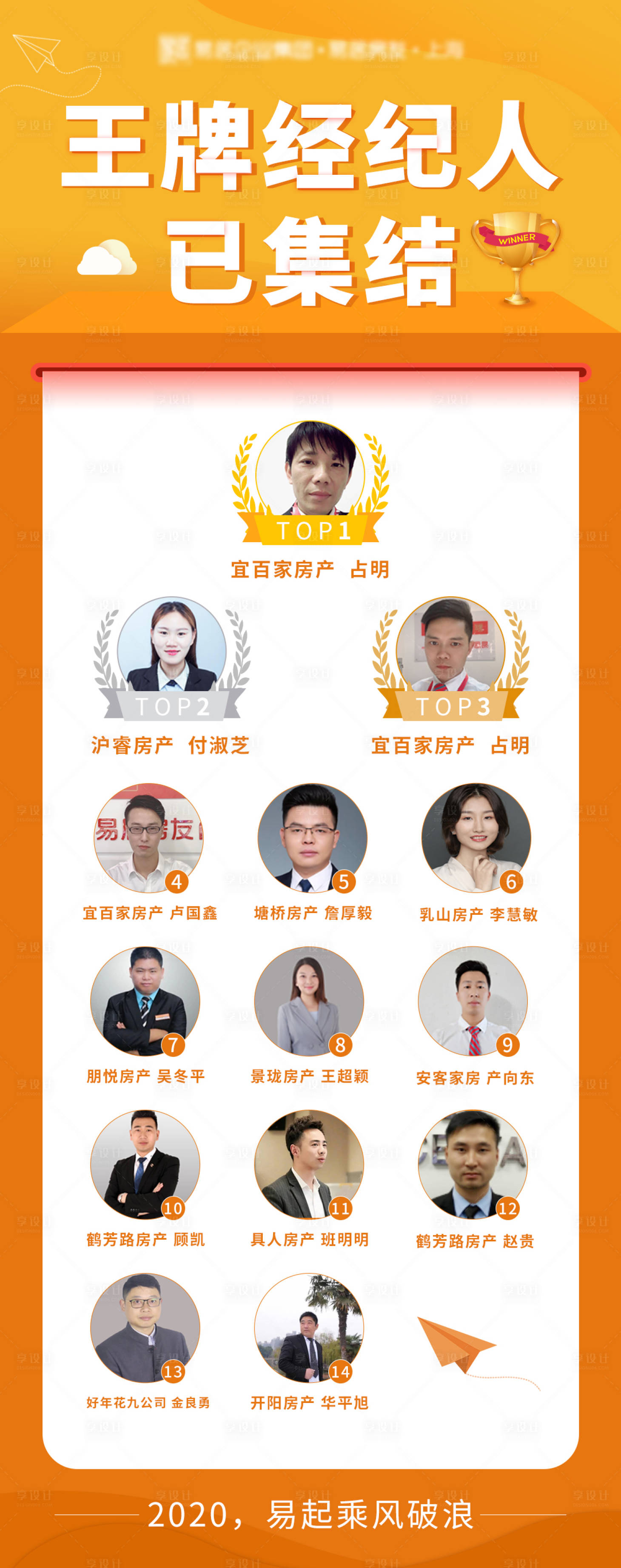 源文件下載【享設計】搜索編號：33580001381423053【王牌經紀人獲獎名單海報】