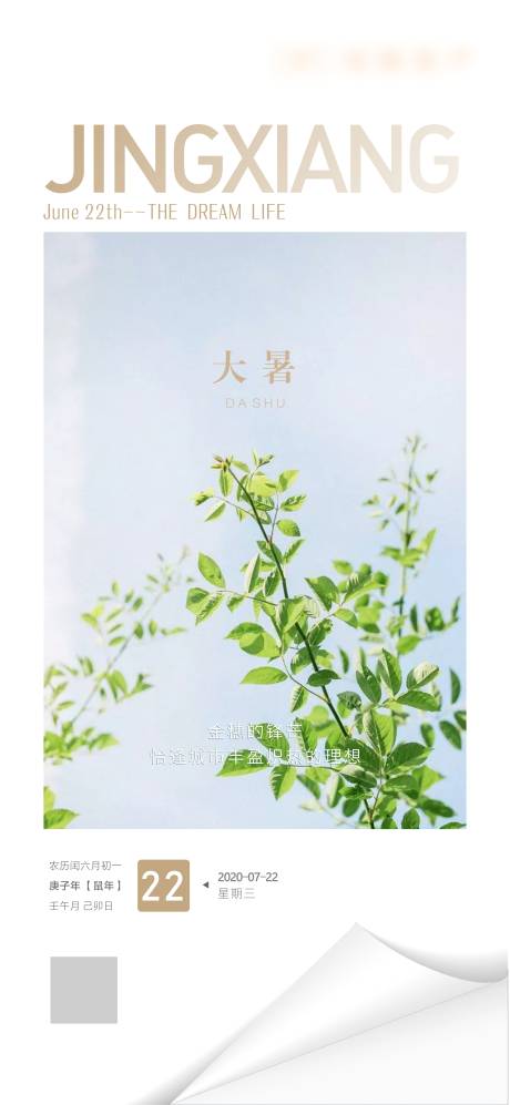 源文件下载【地产节气大暑海报】编号：60100001392158731