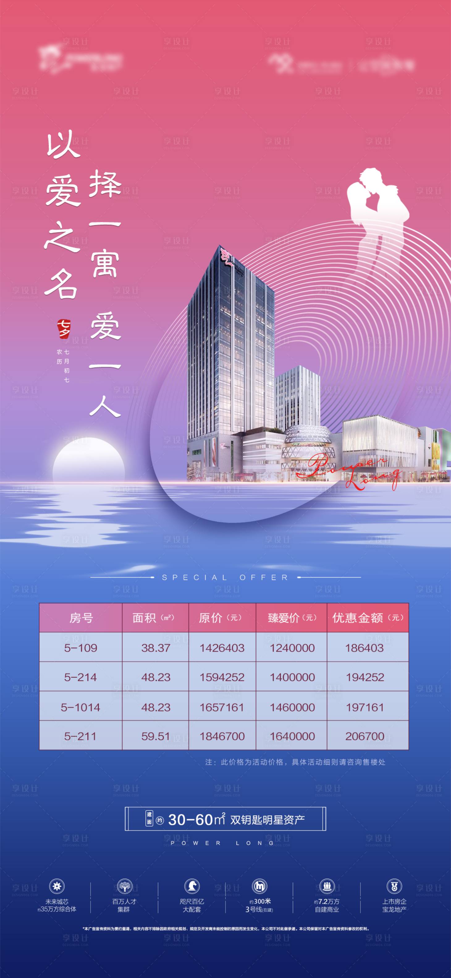 源文件下載【享設計】搜索編號：47990001770798475【地產七夕特價房移動端海報】