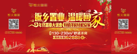 源文件下載【享設(shè)計(jì)】搜索編號(hào)：66650001797854223【房地產(chǎn)返鄉(xiāng)置業(yè)紅金廣告展板】