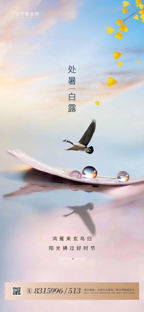 源文件下载【地产处暑白露节气海报】编号：45640001610704943