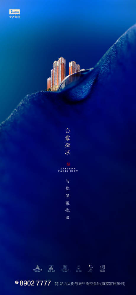 源文件下载【享设计】搜索编号：83120001756135510【白露叶子水珠意境地产海报】
