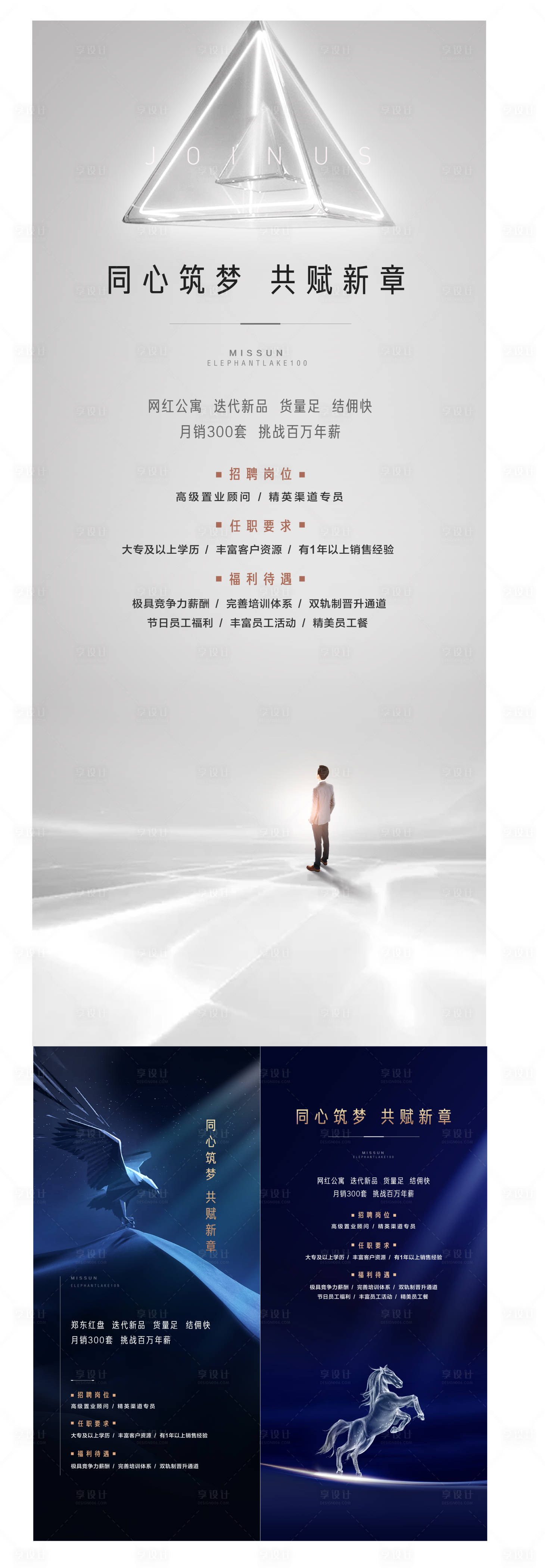 源文件下載【享設計】搜索編號：87630001717837619【地產招聘移動端海報系列】