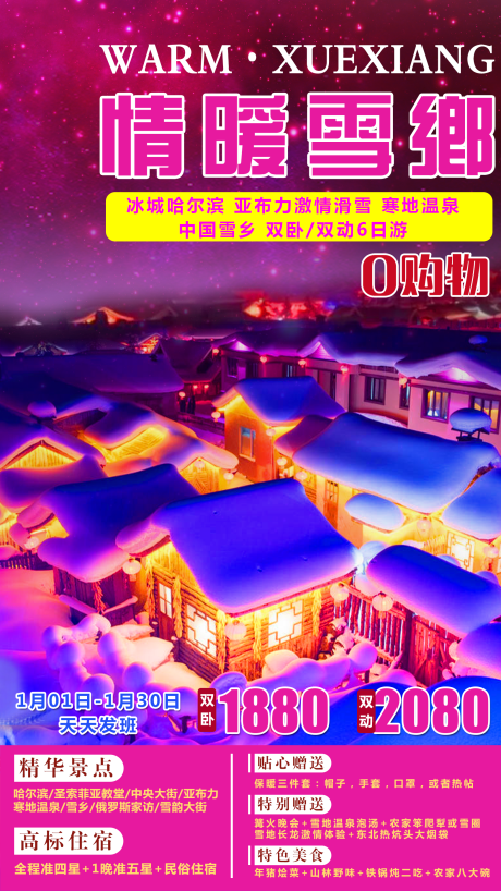 编号：20200805095112996【享设计】源文件下载-情暖雪乡旅游海报