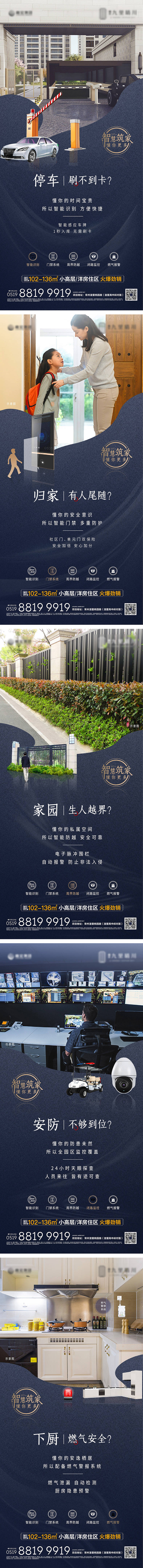 源文件下载【享设计】搜索编号：50360001592457226【物业智能安防价值点系列海报】