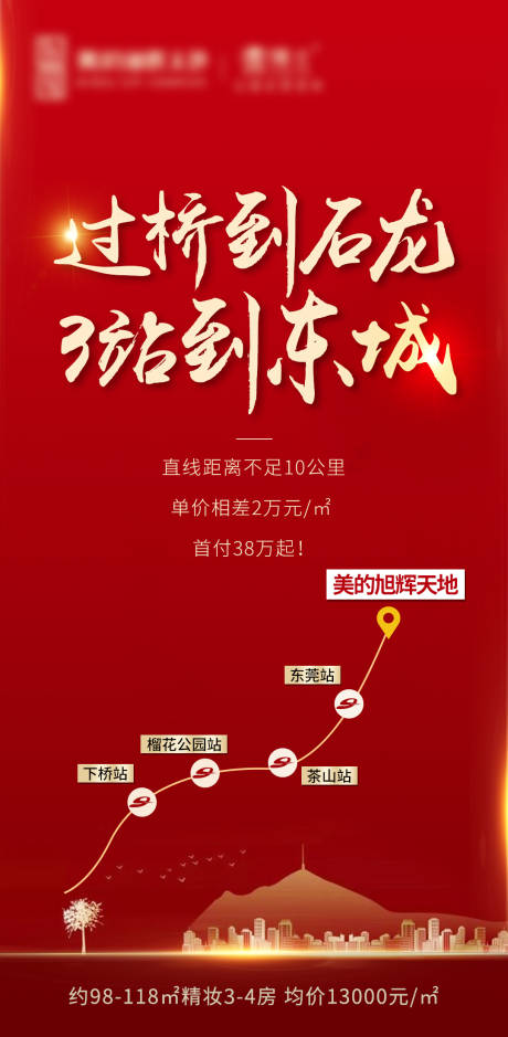 源文件下载【地产地铁红金路线海报】编号：55270001724889622