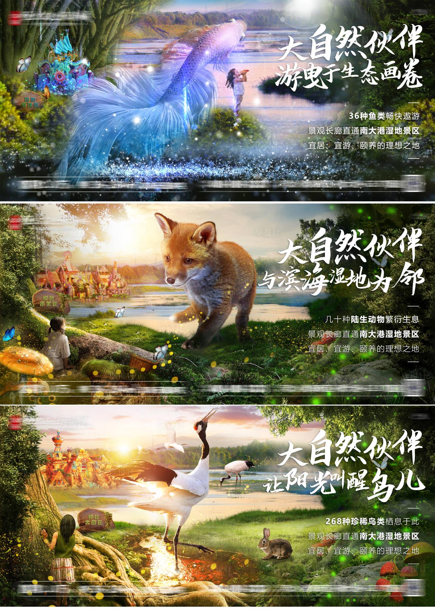 源文件下載【動物夢幻系列價值點系列海報】編號：27280001628233258