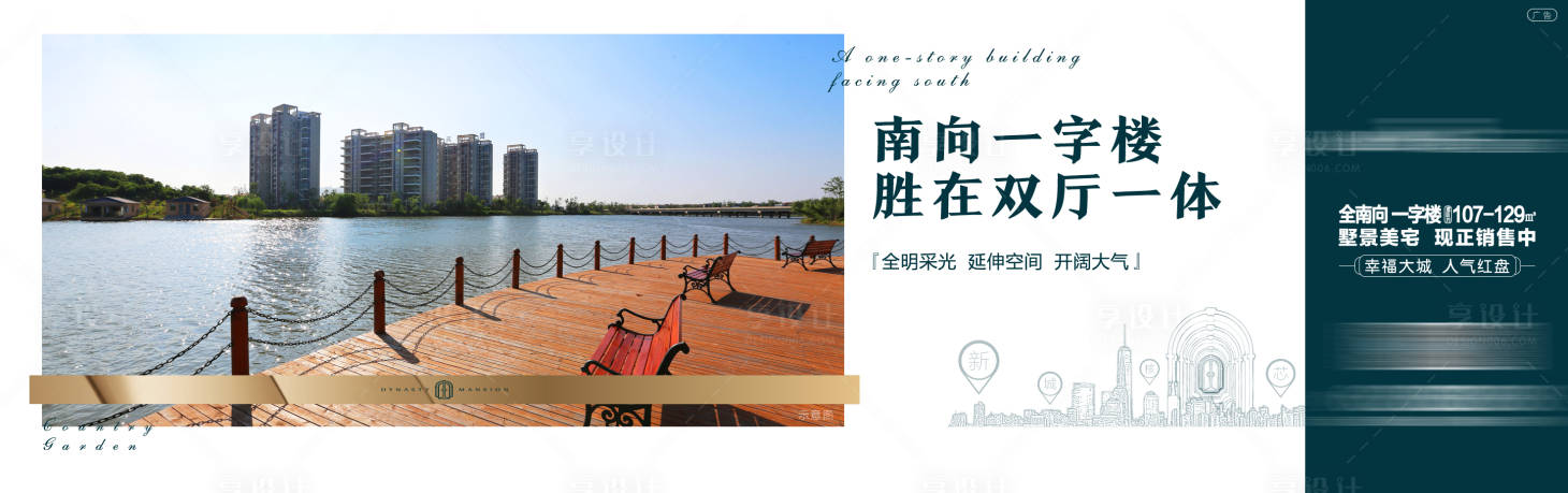 源文件下載【享設計】搜索編號：38850001753449986【一字樓賣點刷屏海報】