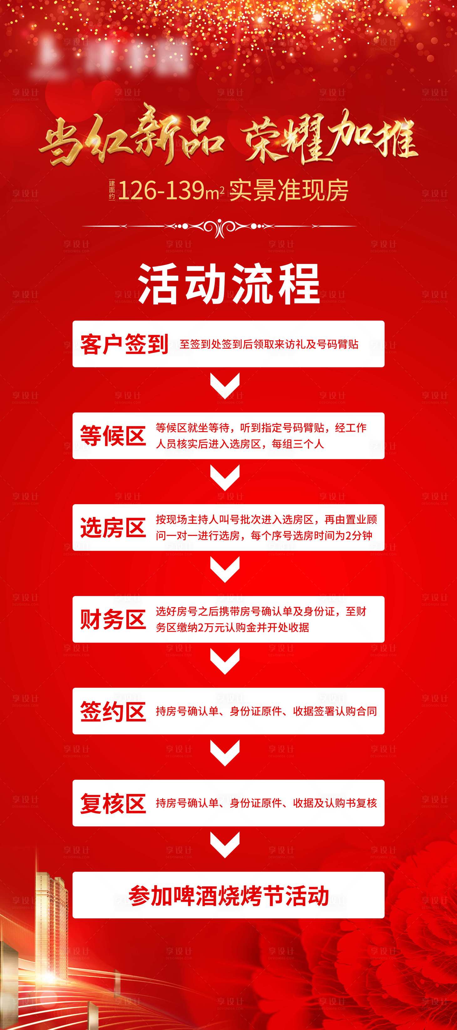 源文件下載【享設(shè)計(jì)】搜索編號(hào)：99580001724058555【房地產(chǎn)新品加推紅金展架易拉寶】