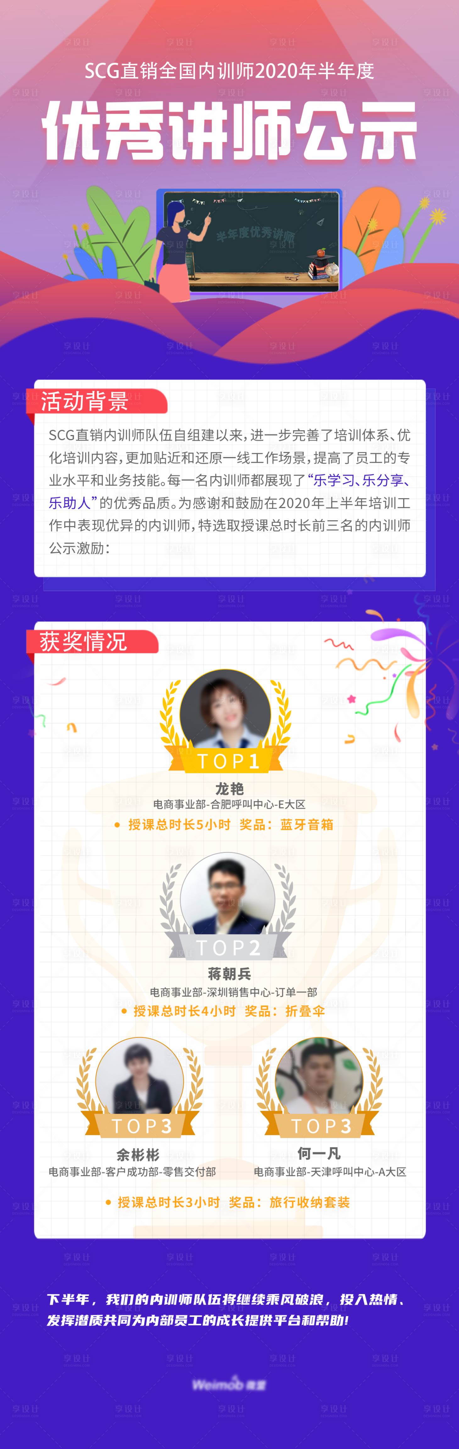 源文件下载【享设计】搜索编号：61740001604263490【优秀讲师评选公示海报长图】