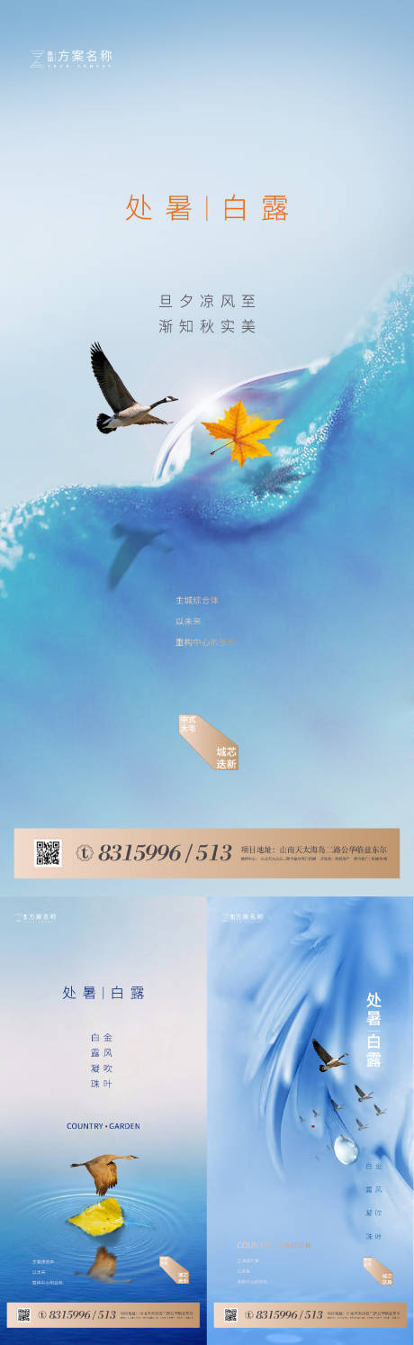 源文件下载【地产处暑白露节气系列海报】编号：52690001610606470