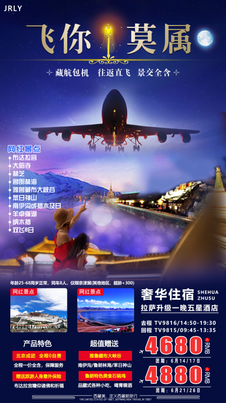 编号：20200825093900703【享设计】源文件下载-飞你莫属西藏旅游海报
