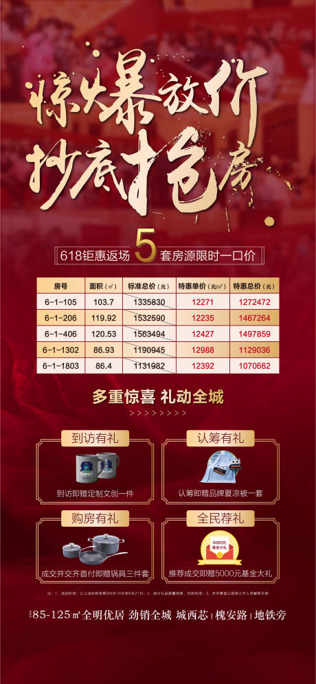 源文件下载【享设计】搜索编号：79170001996733407【地产特价房热销多重礼海报】