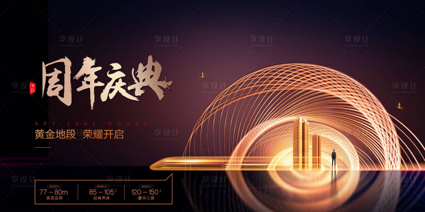 源文件下载【地产周年庆典启幕海报】编号：33980001861538063