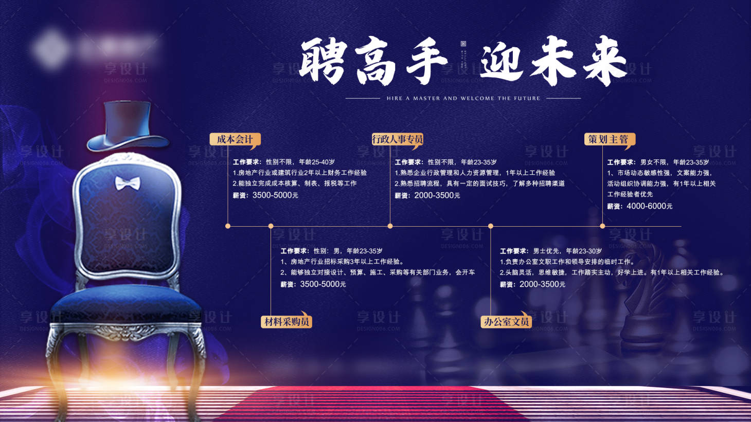 源文件下載【享設計】搜索編號：49640002029639773【地產高端項目橫版招聘微信海報】