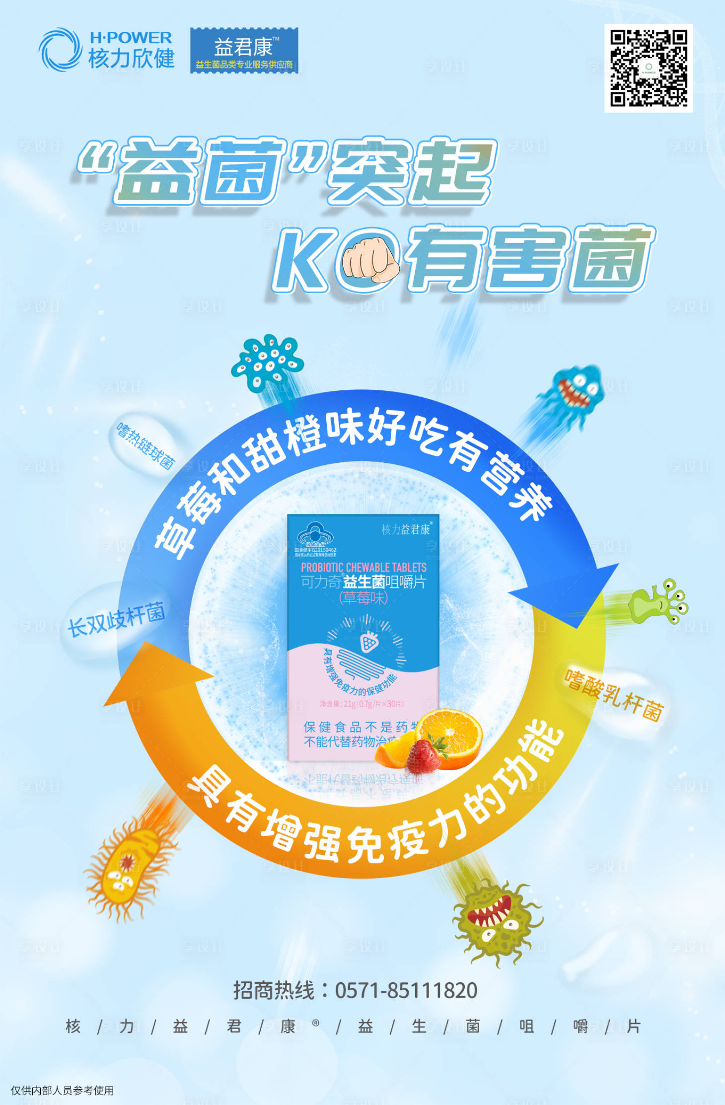 源文件下载【享设计】搜索编号：22220001851856979【益生菌咀嚼片海报】