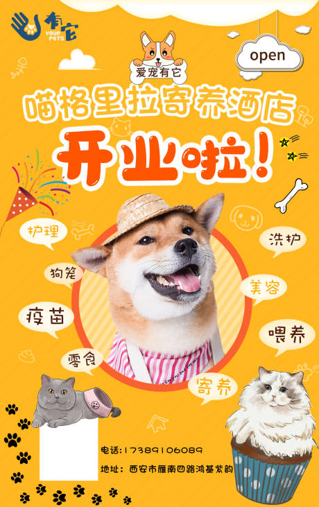 源文件下载【宠物店开业海报】编号：66580001958837438