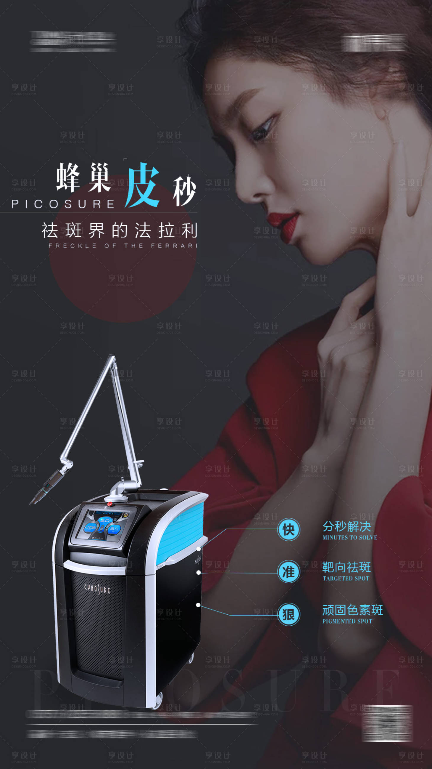 源文件下載【享設(shè)計】搜索編號：56280001679461303【醫(yī)美美容皮秒海報】
