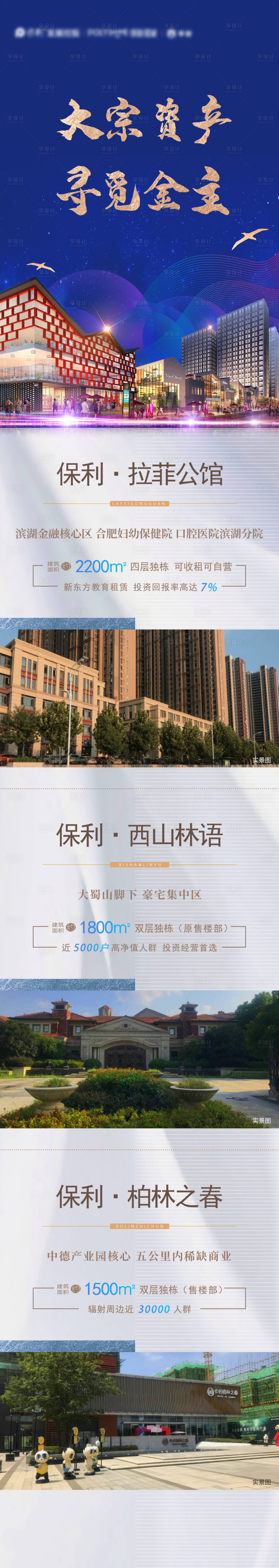 源文件下载【享设计】搜索编号：69170002087594189【地产项目介绍长图蓝金海报】