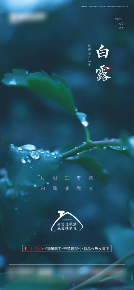 源文件下载【地产白露节气海报】编号：48520001898543231