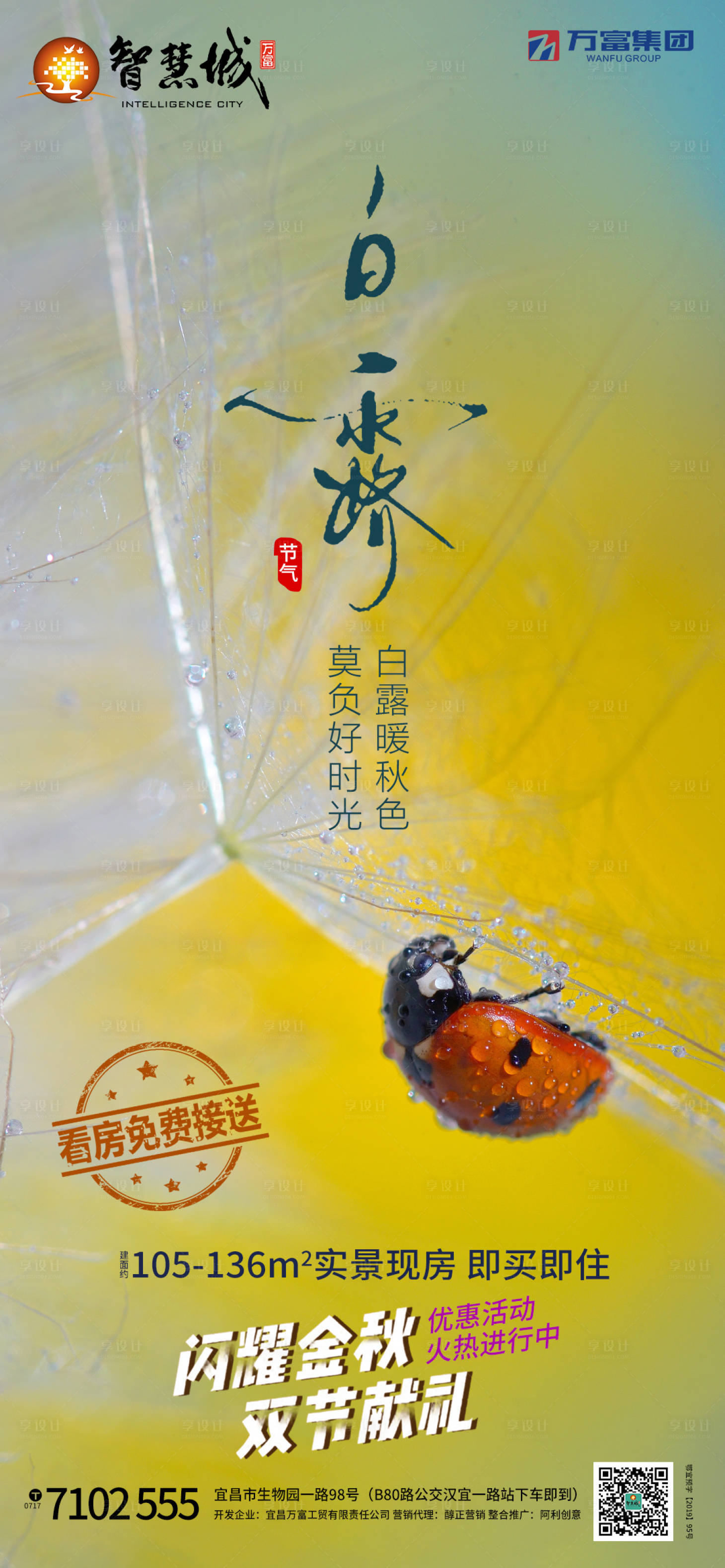 源文件下载【享设计】搜索编号：99430001894717222【白露微信移动端海报】