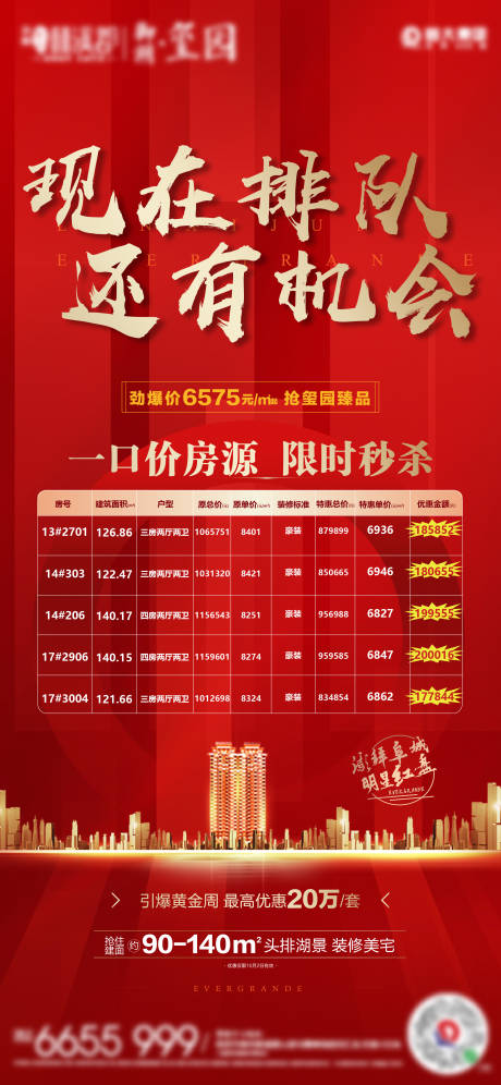 源文件下载【房地产红金特价房房源海报】编号：21620002108696925