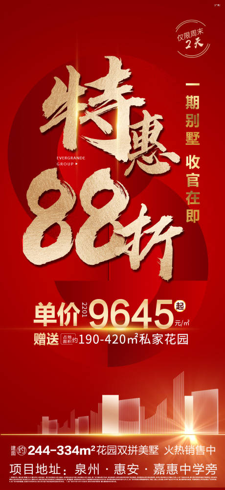 源文件下載【享設(shè)計】搜索編號：98930001887545855【房地產(chǎn)收官在即紅金海報】